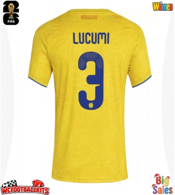 Colombia Jhon Lucumi #3 Replica Home Stadium Shirt for Women World Cup 2026 Short Sleeve